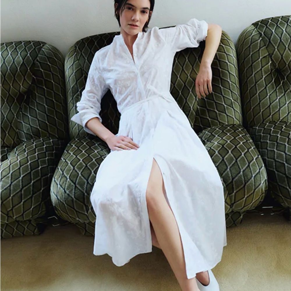 NWT Xacus Made in Italy- 100% Cotton White Shirt Dress